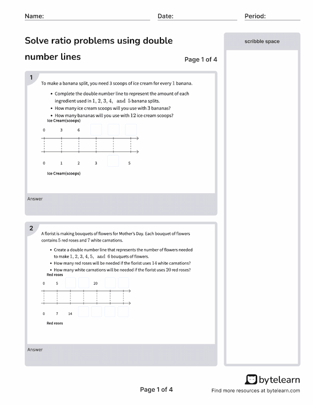 solve-ratio-problems-using-double-number-lines-worksheets-pdf-6-rp-a-3-6th-grade-math